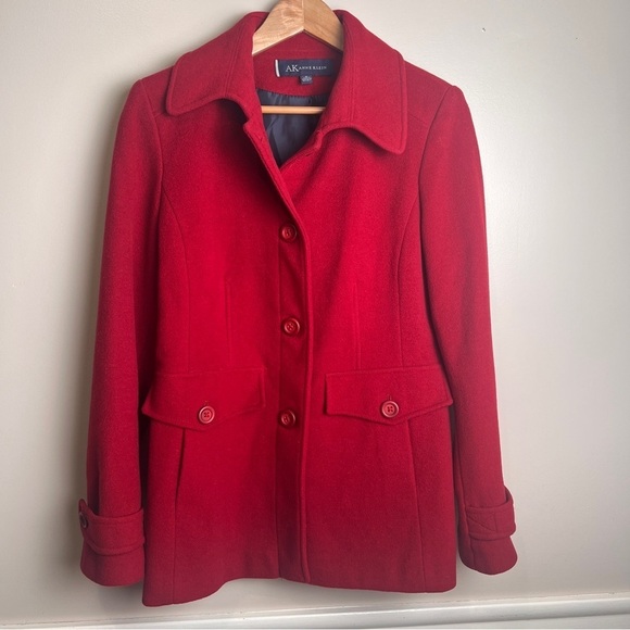Anne Klein Jackets & Blazers - Anne Klein Vibrant Red Pea Coat Size Medium EUC